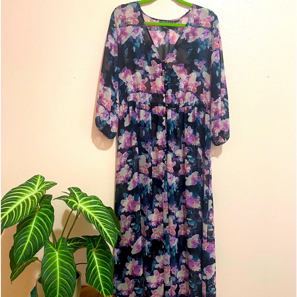 Floral sheer dress/cover up.